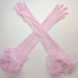 Sexy Lace Pearl Black Silk Perspective Thin Wedding Dress Long Gloves Women Sunscreen Sleeves Summer Outdoor Sun Driving Mittens