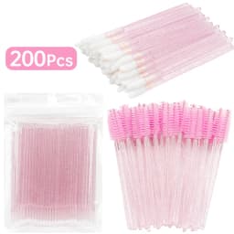 200pcs Eyelash Extension Supplies Set Disposable Lash Spoolies Brushes Eyelashes Micro Brush Mascara Wand Lipstick Applicator