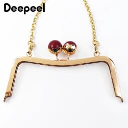 1/2Pcs Deepeel 20cm Metal Handle for Bags Pearl Head Kiss Lock Clasp Purse Brackets HandBags Handles Replacement Accessories