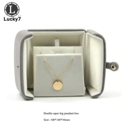 Double Open Button Jewelry Box Valentine's Day Birthday Surprise Gift Ring Pendant Stud Necklace Box Jewelry Boxes and Packaging
