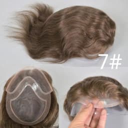 1B20 1B80 Grey Silver Hair Toupee for Men Mono Base with PU Human Hair Pieces Replacement System Lace Front Natural Hairline