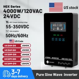 SUMRY 4KW Off Grid Solar Inverter 24V Pure Sine Wave Built-in140A MPPT Solar Charger Cold Restart Function Work Without Battery
