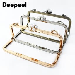 1/2Pcs Deepeel 20cm Metal Purse Frame Bag Handle Handbag Kiss Clasp Woven Bags Sewing Brackets Handles Crafts Accessories