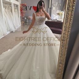 Eightree Elegant Princess Wedding Dresses 2024 Sleeveless Sequines Tulle Wedding Gowns Boho Beach Bridal Prom Dress Customized