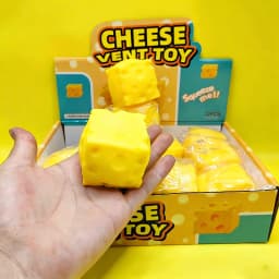 Portable Cheese Squeeze Toy Fidget Stress Relief Squishy Ball Slow Rebound for Desk Decor Decompression Toy for Kids Adults Gift