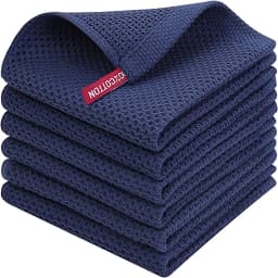 1/6Pcs Hot-selling Pure Cotton Honeycomb Kitchen Square Towel Set Easy To Clean with Hook Waffle 30*30cm