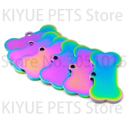 Wholesale 100pcs Bone Pet ID Tag Blank Engraved Stainless Steel Pet Supplies Cat Collar Accessory DIY Name Pendant Personalized