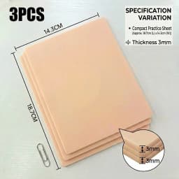 A4 Size Tattoo Practice Skin 3/1mm Double Side Silicone Permanent Makeup Eyebrow Synthetic Leather Training Fake Skin Accessory