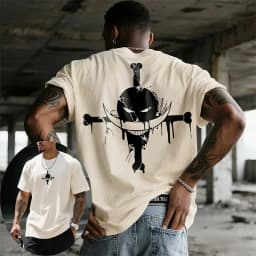 ONE PIECE Animation Derivatives White Beard Printed Short Sleeve T-Shirt Men's and Women's 2025 Summer Fashion Casual Cotton Top