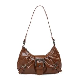 Retro Y2K Pleated Hobo Shoulder Bag for Women Hot Selling Maillard Style Underarm Bag Clutch Handbags for Travel Work Shopping