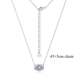 Smyoue New 1-3CT Pass Test Oval Cut Moissanite Necklace for Women Rose Gold Plated Wedding Solitaire Pendant 925 Sterling Silver