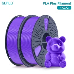 SUNLU 2Roll PLA Plus/Clear Filament 1.75mm +/- 0.02 mm 1kg Spool (2.2lbs) Neatly Arranged No Knot Filament Fit Most FDM Printer