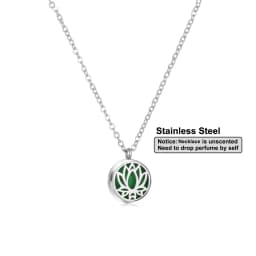 Stainless Steel Aromatherapy Essential Oil Diffuser Necklace Mini Tree Flower 12mm Locket Charm Aroma Perfume Pendant Necklace