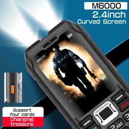 M6000 Ultra Long Standby Durable Mobile Phone GSM 2G Network 4 SIM Card 2.4-inch Large Keyboard Elderly Phone