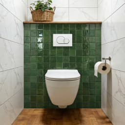 Dark Green Wall Tile Stickers Self-Adhesive PET+PU Waterproof Peel and Stick Backsplash for Kitchen Bathroom Home Decoration