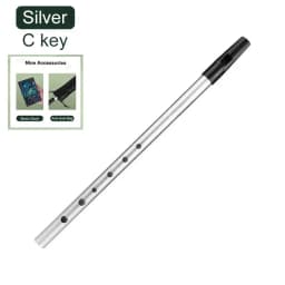 Miwayer Authentic Irish Whistle Flute C/D Key Tin Penny Whistle with 6 Holes Perfect Traditional Irish Music Musical Instrument