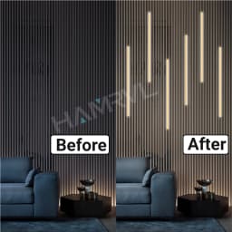 LED Recessed Lighting LED Strip Light for Wood Slat Wall Panel in Parallel with Touch Sensor, Self-Adhesive for Slat Wall Decor