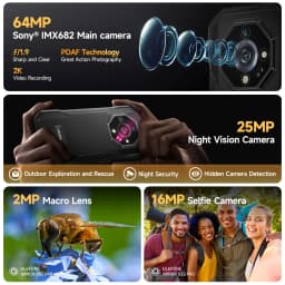 Ulefone Armor X32 Pro 5G Rugged Phone Android 15 Up to 16GB RAM 256GB ROM 25MP Night Vision 64MP Camera 5500mAh NFC Smartphone
