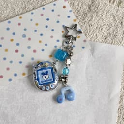 Tamagotchi Mametchi mimitchi Kuchipatchi cartoon note beaded keychain creative two-dimensional cute backpack decorative pendant