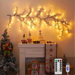 USB Powered Willow Vine Lights 72/96 LED Bendable Branch Lights Indoor Decorative Lighting for Christmas Halloween Easter