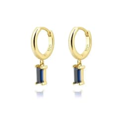 Huggies Earrings Purple white Green Blue Red Square Heart Silver Color Small Hoop Earrings for Women Girls Wedding Jewelry