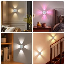 3 Colors or RGB Motion Sensor Wall Light LED Night Light USB Rechargeable Magnetic Wall Lamp Touch Dimming Bedside Stair Light