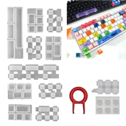 DIY Set Manual Mechanical Gaming Keyboard Key Caps Resin Clavier Silicone Molds Keycaps Mold For Art Epoxy Handmade Crafts