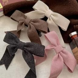 Korean Knitted Woolen Bow Hair Clips Spring Clips Women Temperament Barrettes Female Party Hairpins Hair Decorate Accessories