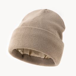 Unisex Satin Lined Knitting Beanie Hat For Women Mens Winter Silky Lining Warm Cuffed Skullies 2Layer Hair Cover Y2K HipHop Cap