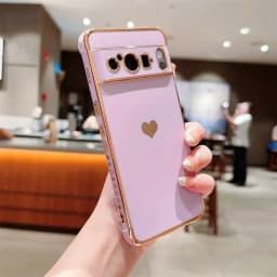 For Pixel 8 Pro 9 Fashion Love Heart Plating Case for Google Pixel 7A Pixel 8 9 Pro ProXL Shockproof Soft Lens Protection Cover