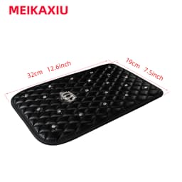 Blingbling Shiny Diamond Inlay PU Artificial Sheepskin Car Armrest Pad Crown Style New Model Interior Supplies