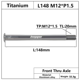 HEPPE MTB Road Bike Titanium Thru Axle Ultra Light Bike Axle 12x142 12x148 Rear Hub Thru Axle Bike Fork 12x100 12x110 Shaft