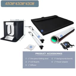 Photo Studio Box Portable Lightbox Tabletop Shooting PVC Backdrop Tent Photography Box Softbox Set for Items Display 45/65/80 cm