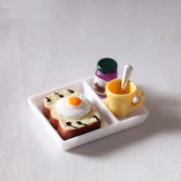 1set Dollhouse MIniature Toast Bread Jam Food Model Dinner Plate Cup Spoon For Doll House Play Kitchen Accessoreis