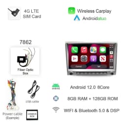 7862 720P Auto Android 13 12G+256G Car Radio GPS Player 4GB Carplay Navigation Autoradio For Porsche Cayman 911 987 Boxster 997