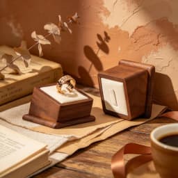 Oirlv Solid Wood Ring Holder,Square Single Ring Display Stand,Showcase Jewelry Display Bear Earrings Bracelet Jewelry Holder