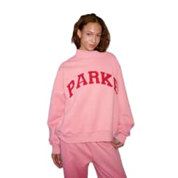 Women's Oversized Varsity Sweatshirt Mock Neck Long Sleeve Collegiate Letter Print Pullover Casual Streetwear Top