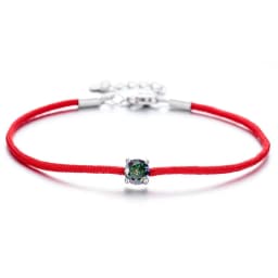 925 Sterling Silver 0.5ct D VVS Moissanite Red Rope Bracelet with for Women Fine Jewelry Wedding Engagement Party Christmas Gift