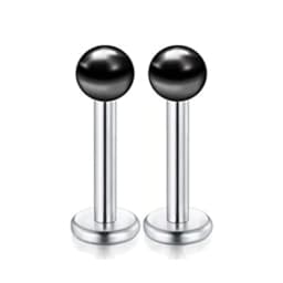 1-16pcs 16G Stainless Steel Lip Rings Studs Medusa Labret Monroe Tragus Helix Cartilage Forward Earrings Piercing Jewelry Black