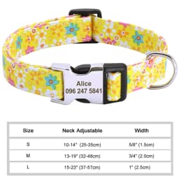 Personalized Dog Collar Adjustable Nylon Pet Buckle Collars Free Engraving Anti-lost Dog Necklace For Small Medium Large Dogs