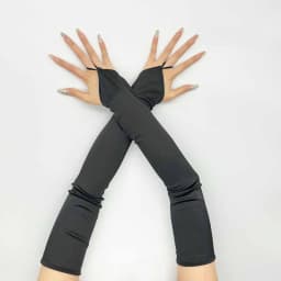 Women Satin Hook Finger Long Fingerless Gloves Bride's Wedding Dress Performance Party Retro Style Opera Etiquette Accessories