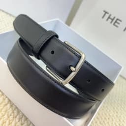 Minimalist style needle buckle calf leather belt, genuine leather women's casual pants belt, silver buckle calf leather white be