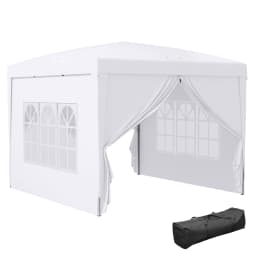 Outsunny 3 x 3(m) Pop Up Gazebo, Water and UV Resistant Party Tent Camping Canopy Marquee with Carry Bag, Black