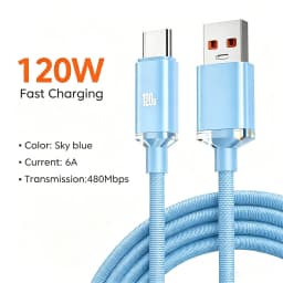 NNBILI 120W 6A Fast Charge USB Type C Quick Charge Cable For Honor Realme Xiaomi Huawei Phone Fast Charging Cable Data Cables