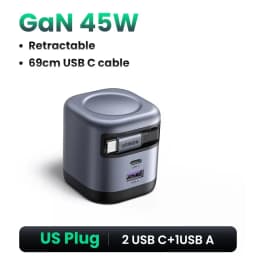 UGREEN 100W 65W 45W GaN Charger With Retractable USB C Cable PPS PD Fast Charger For Laptop Macbook Pro Tablet iPhone 18 Samsung
