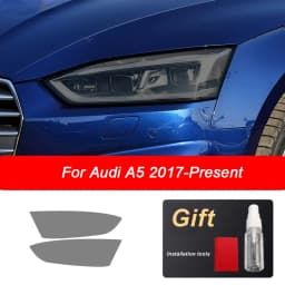 2pcs Black TPU Car Headlight Protector Film Sticker for Audi A4 8V A3 B8 B9 A5 A6 C8 A7 A8 D4 TT E-tron R8