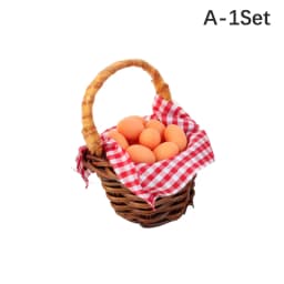 1Set 1:12 Dollhouse Miniature Egg Basket Duck Egg Frame Kitchen Food Model Pretend Play Toy Dollhouse Accessories