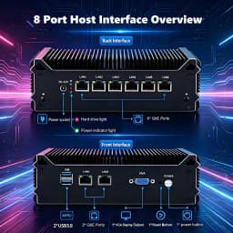 XCY Firewall Router Mini PC Intel Celeron 3865U 8x Intel Ethernet I211AT Support Windows Ubuntu CentOS OpenWrt EXSI PVE