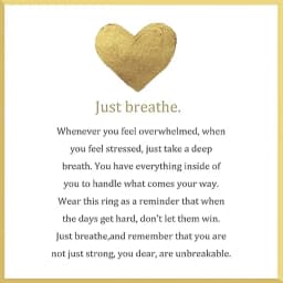 Just Breathe Ring for Women Adjustable Heart Ring Stainless Steel Spiral Wrap Healing Rings I F love you