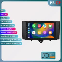 OSSURET 2Din CarPlay Android Car Radio For Smart Fortwo 451 2010-2015 Car Multimedia Video Player GPS 4G-LET autoradio RDS 7862